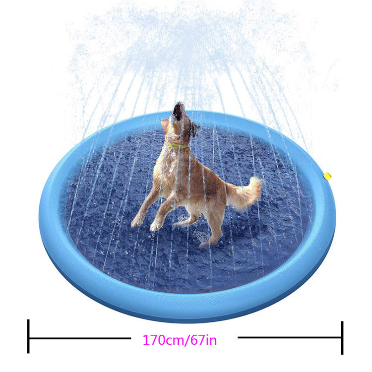 AquaPaws Pet Oasis: Outdoor Inflatable Pet Pool & Sprinkler Play Mat - Cooling Summer Fun for Dogs, Cats, and Kids