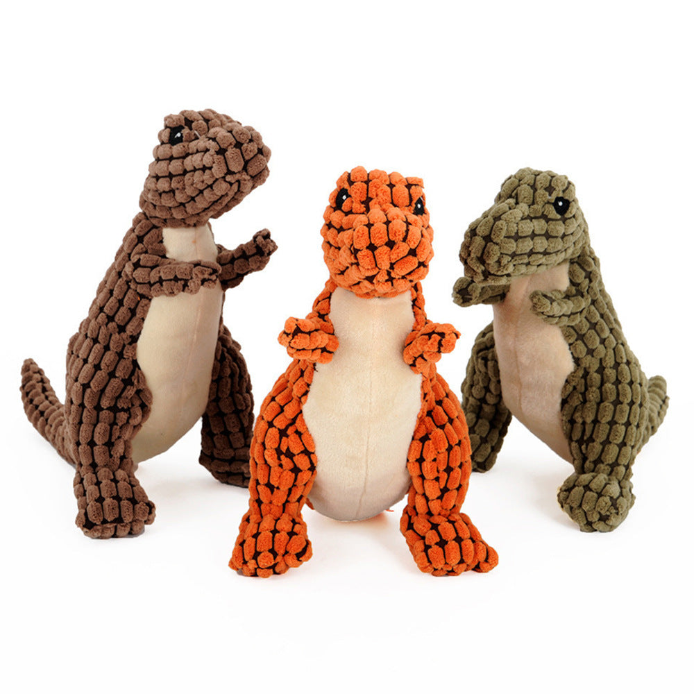 Dinosaur Interactive Dog Plush Squeaker Toy