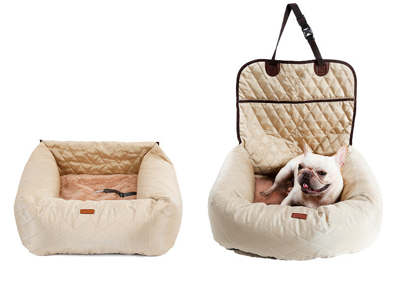 Pawtrol Deluxe 2-in-1 Convertible Pet Car Seat and Bed with Safety Features