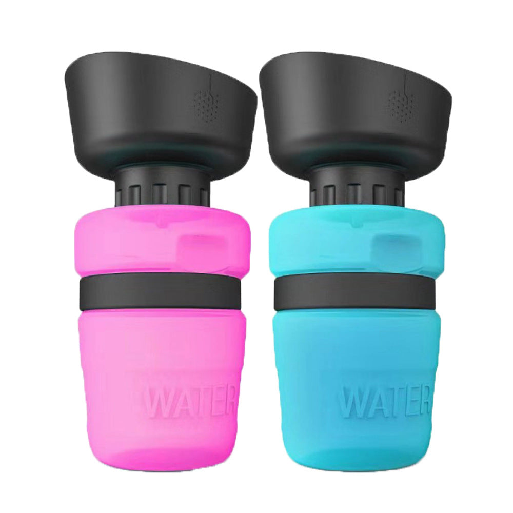 PetMate 2-in-1 Foldable Travel Dog Water Bottle & Dispenser (17.6 oz / 520ml) - Leakproof, Portable, and Easy to Use