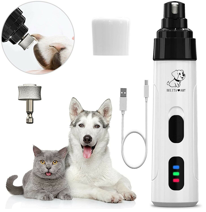 QuietComfort Pet Nail Grinder - Electric USB Rechargeable Grooming Kit for Dogs and Cats