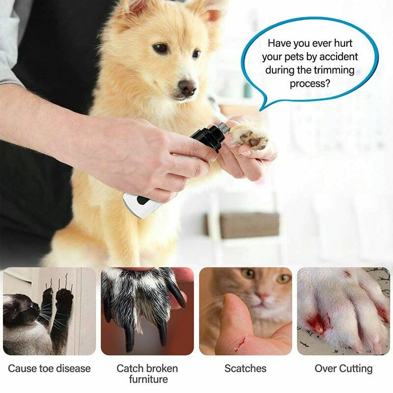 QuietComfort Pet Nail Grinder - Electric USB Rechargeable Grooming Kit for Dogs and Cats