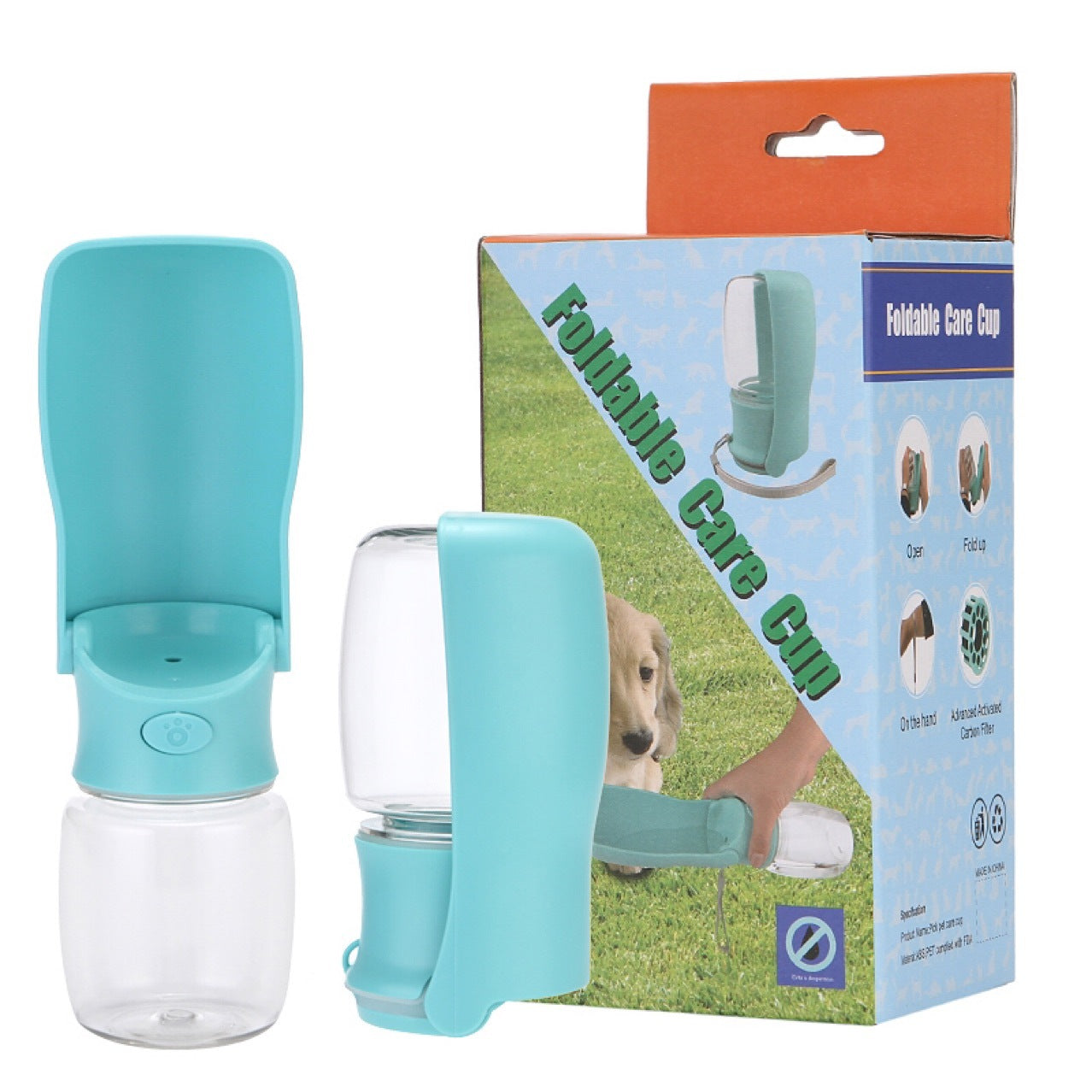 Foldable dog water top bottle