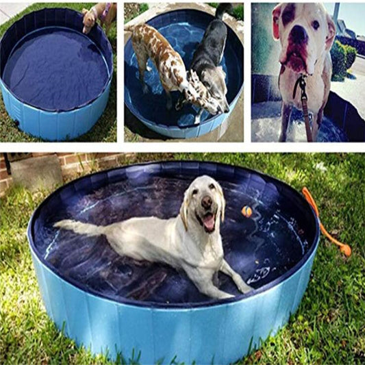 Portable Foldable Dog Swimming Pool - Durable, Non-Slip Wash Tub for Pets & Outdoor Fun