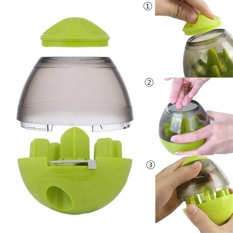 Interactive Dog Food Dispenser Tumbler Toy - Slow Feeder Puzzle Treat Ball for Puppies & Pets - Engaging & IQ Boosting Pet Feeder Bowl