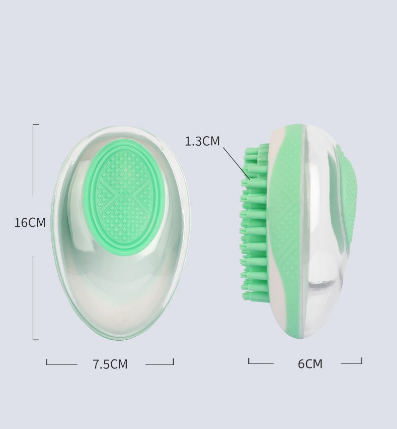 2-in-1 Pet Bath & Grooming Brush - Soft Silicone, Ergonomic & Shampoo Saving Design