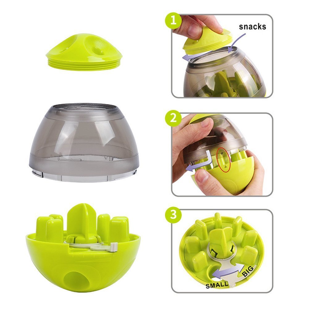 Interactive Dog Food Dispenser Tumbler Toy - Slow Feeder Puzzle Treat Ball for Puppies & Pets - Engaging & IQ Boosting Pet Feeder Bowl