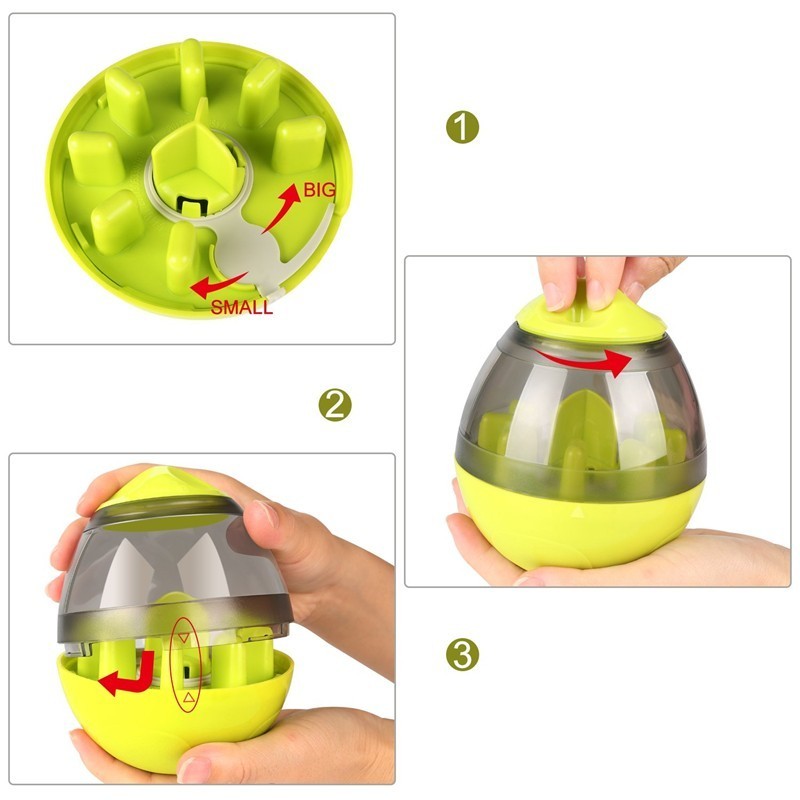 Interactive Dog Food Dispenser Tumbler Toy - Slow Feeder Puzzle Treat Ball for Puppies & Pets - Engaging & IQ Boosting Pet Feeder Bowl