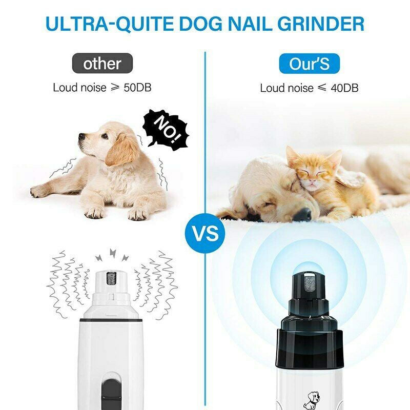 QuietComfort Pet Nail Grinder - Electric USB Rechargeable Grooming Kit for Dogs and Cats