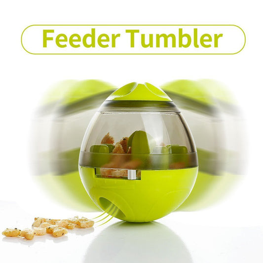 Interactive Dog Food Dispenser Tumbler Toy - Slow Feeder Puzzle Treat Ball for Puppies & Pets - Engaging & IQ Boosting Pet Feeder Bowl