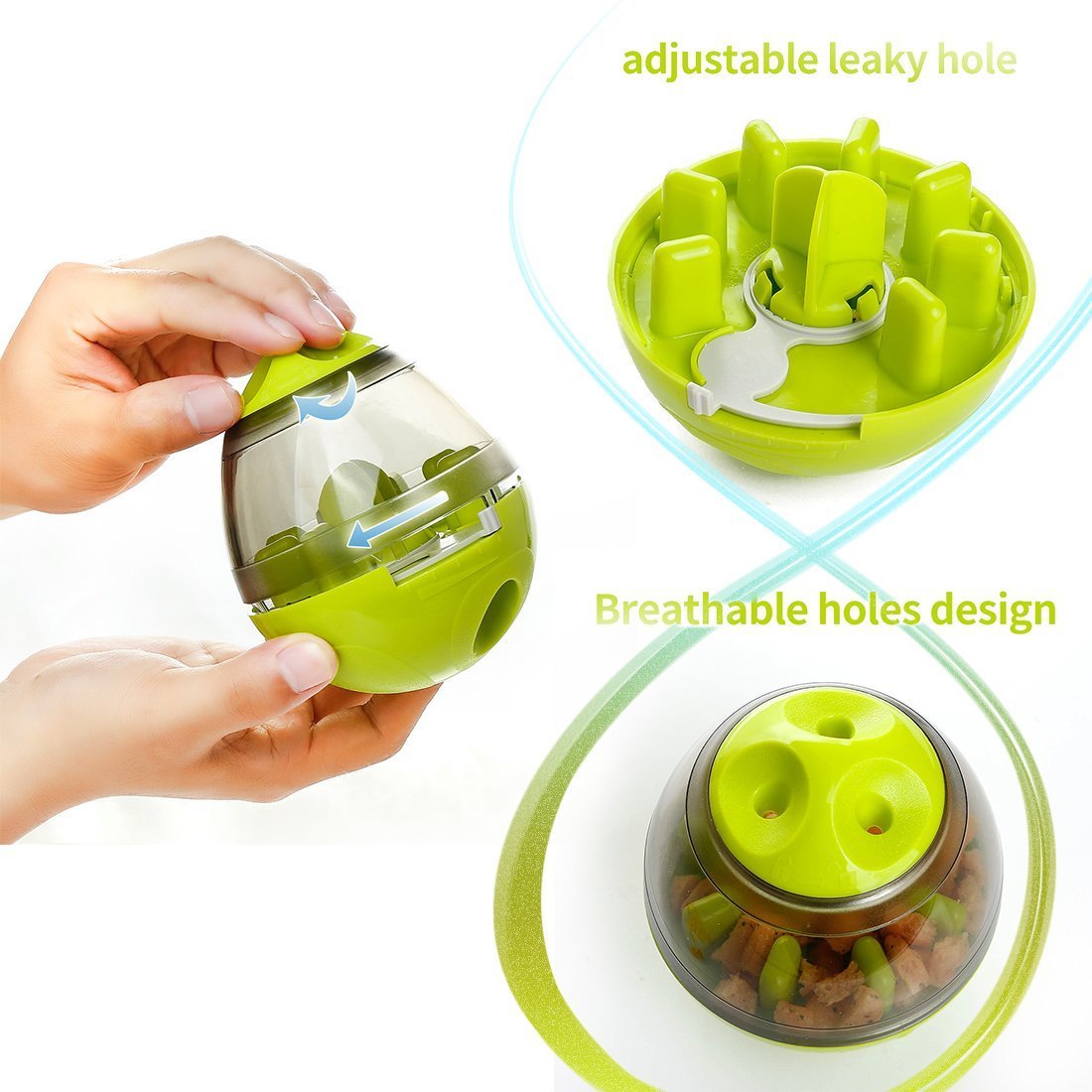 Interactive Dog Food Dispenser Tumbler Toy - Slow Feeder Puzzle Treat Ball for Puppies & Pets - Engaging & IQ Boosting Pet Feeder Bowl