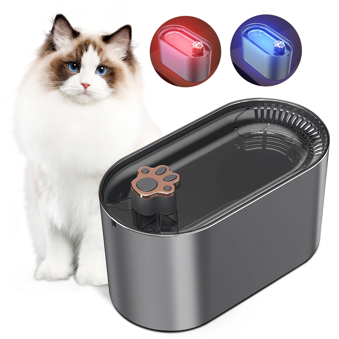 3L LED Pet Water Fountain - Ultra-Quiet, Automatic Hydration for Cats & Dogs - Standard & High-End Models