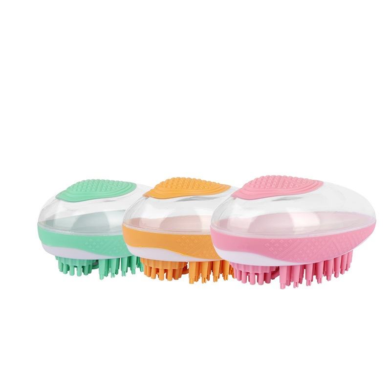 2-in-1 Pet Bath & Grooming Brush - Soft Silicone, Ergonomic & Shampoo Saving Design